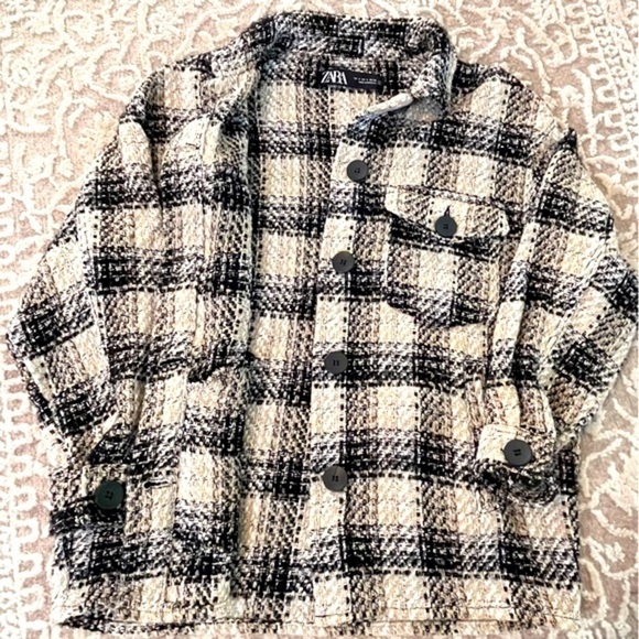 Zara Women’s Chunky Tweed Plaid Shacket - Picture 12 of 15
